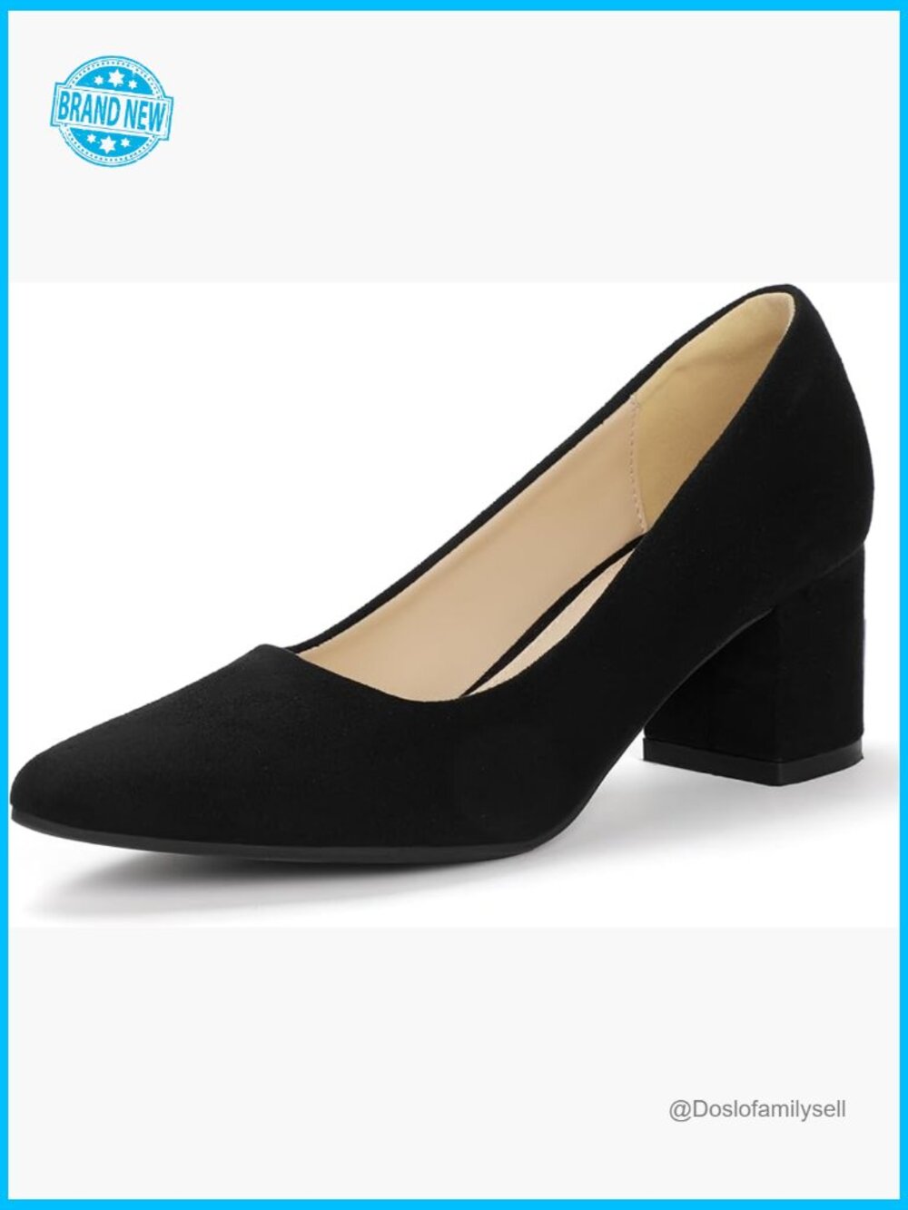 Pointed Toe Pumps Chunky Block Heels Elegant Office Wedding Prom Dress Shoes